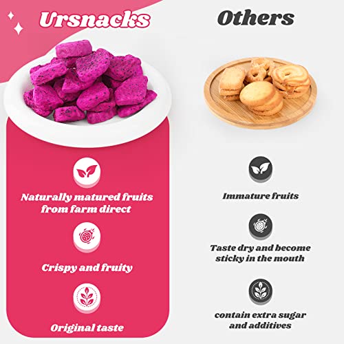 Ursnacks Dried Dragon Fruit Snacks chips Organic Freeze Dried Pi...