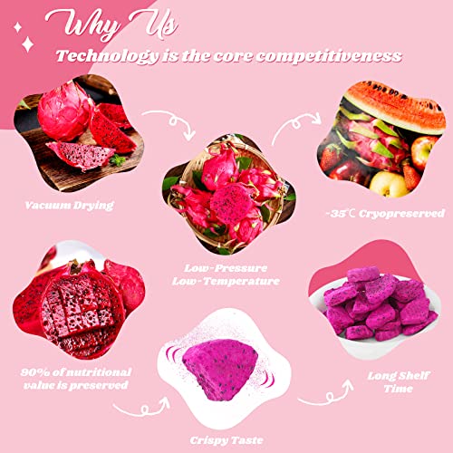 Ursnacks Dried Dragon Fruit Snacks chips Organic Freeze Dried Pi...