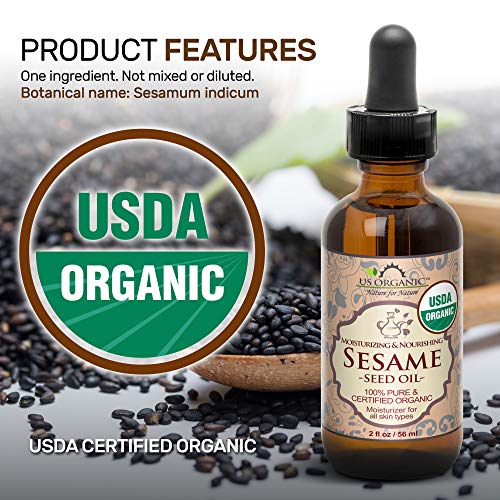 Us Organic Sesame Seed Oil, Certified Organic, Untoasted, Unrefi