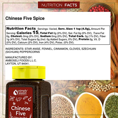 Usimplyseason Asian Seasoning Chinese Five Spice, 4.8 Oz