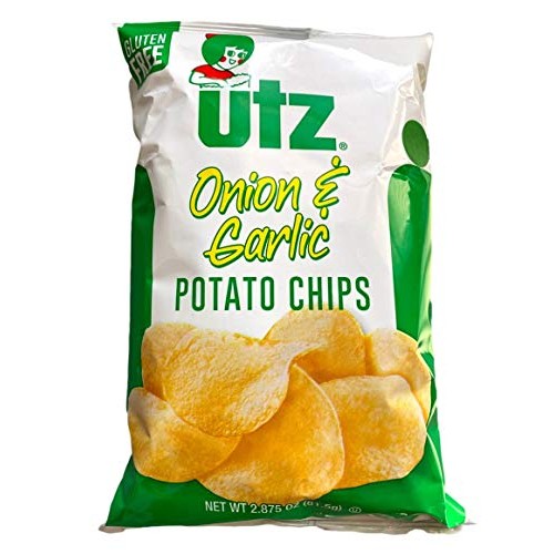 Utz Quality Foods Potato Chips Onion And Garlic Gluten Free 2.87