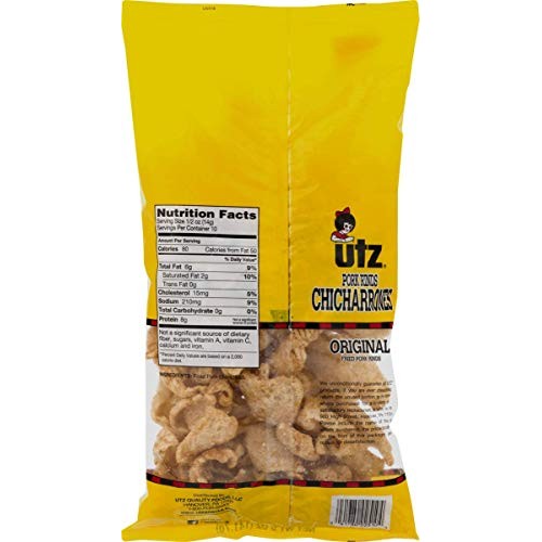 Utz Quality Foods Pork Rinds- Keto Friendly Snack with Zero Carb...