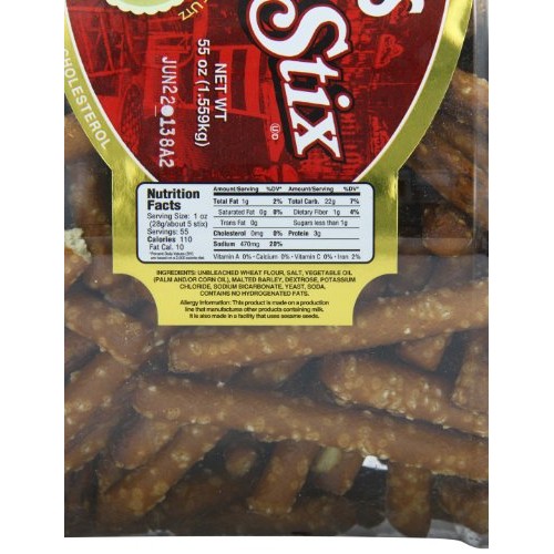 Utz Country Store Pretzel Stix – 55 Oz. Barrel –Thicker 4” Pretz