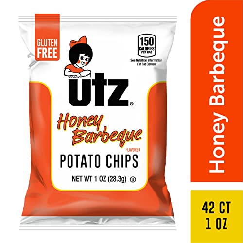 Utz Honey Barbeque Crispy Potato Chips Made From Fresh Potatoes,