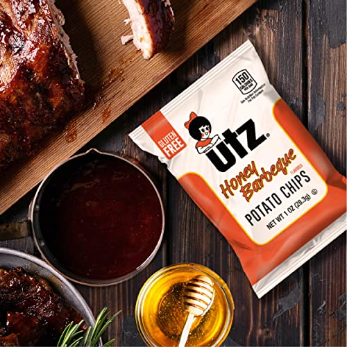 Utz Honey Barbeque Crispy Potato Chips Made From Fresh Potatoes,