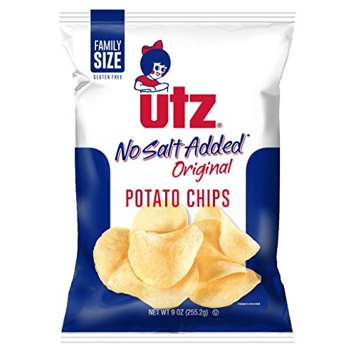 Utz No Salt Added Original Potato Chips 9 Oz. Family Size Bag 3