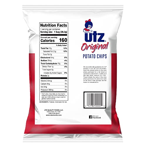 Utz Original 1 Oz Bags, 42 Count — Crispy Potato Chips Made Fr