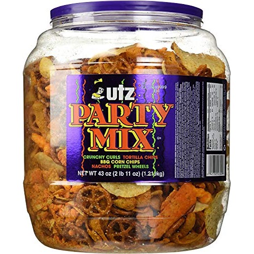 Utz Party Mix - 43 Ounce Barrel - Tasty Snack Mix Includes Corn