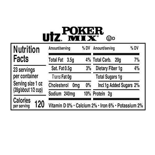 Utz Poker Mix – 20.5 oz. Barrel 2 Count – Crunchy Snack Mix wi...