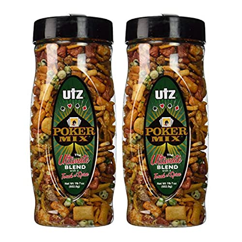 Utz Poker Mix – 20.5 oz. Barrel 2 Count – Crunchy Snack Mix wi...