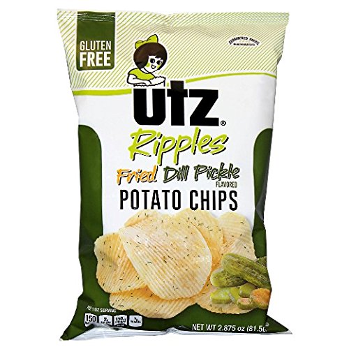 Utz Potato Chips, Ripples, Fried Dill Pickle, 2.875 Oz Bags Pac