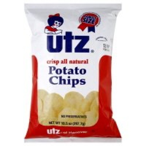 Utz Potato Chips, Family Size, 9.5 Oz, Pack Of 3