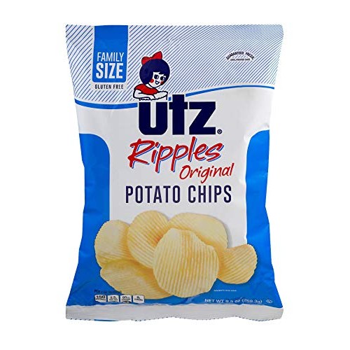 Utz Ripples Original Potato Chips 9.5 Oz. Family Size Bag 3 Bags
