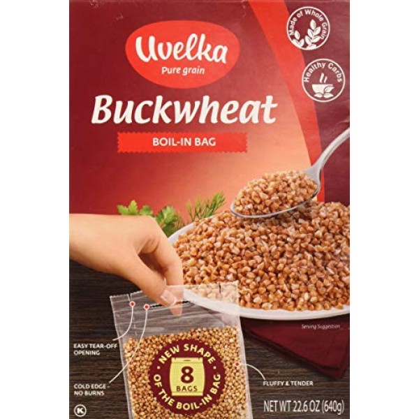 Uvelka Buckwheat BOIL-IN-BAG 8 Bags 80 Gr Pack of 2