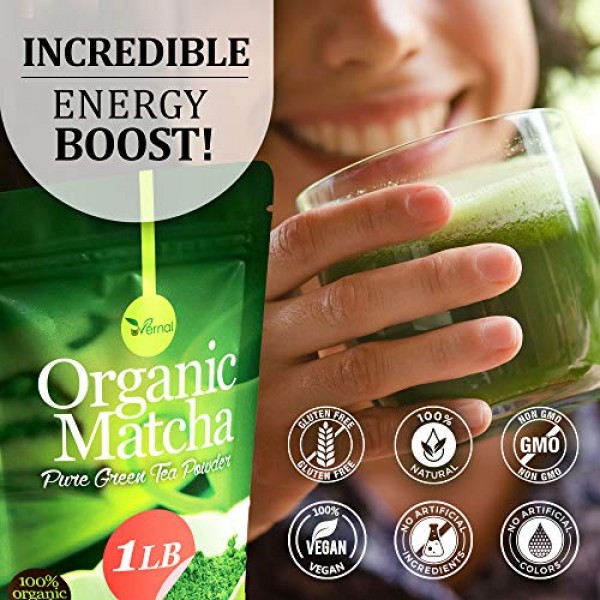Uvernal Matcha Green Tea Powder -100% Pure Matcha For Smoothies