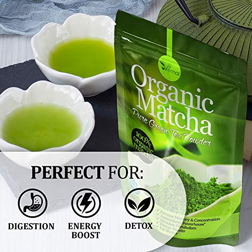 Uvernal Organic Matcha Green Tea Powder- 100% Pure Matcha For Sm