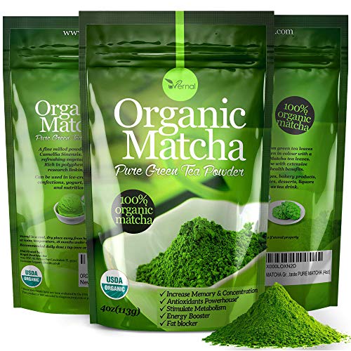 Uvernal Organic Matcha Green Tea Powder- 100% Pure Matcha For Sm