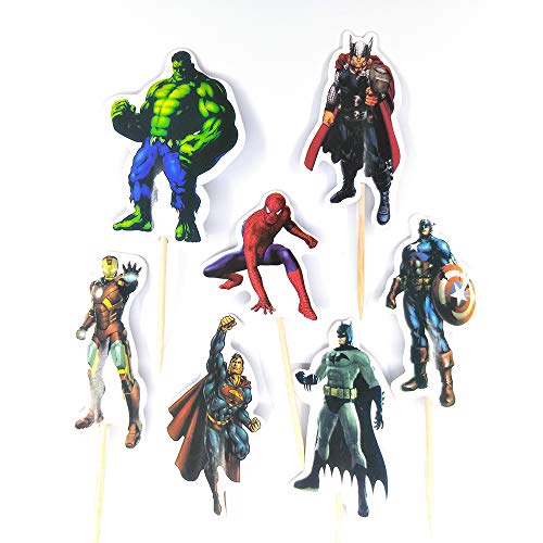 V39Buy 28Pcs Superhero Cupcake Toppers - Cake Toppers For Childr
