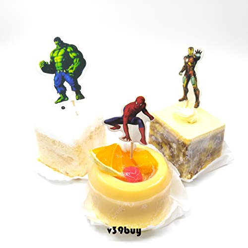 V39Buy 28Pcs Superhero Cupcake Toppers - Cake Toppers For Childr