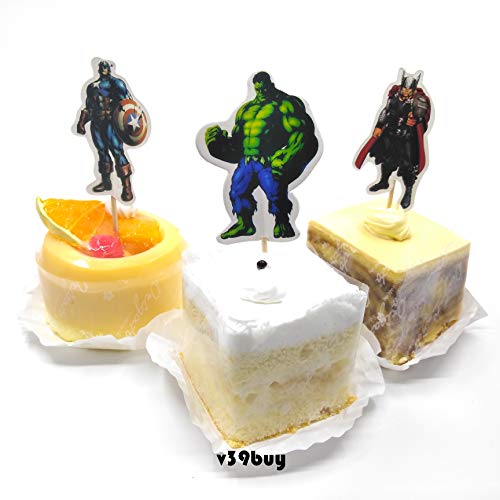 V39Buy 28Pcs Superhero Cupcake Toppers - Cake Toppers For Childr
