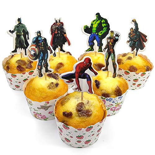 V39Buy 28Pcs Superhero Cupcake Toppers - Cake Toppers For Childr