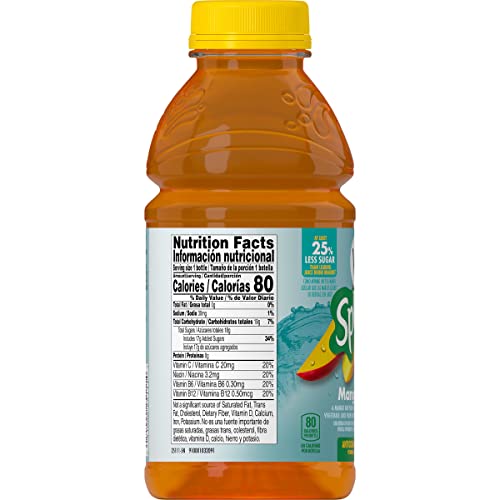 V8 Splash Mango Peach, 16 Oz. Bottle Pack Of 12