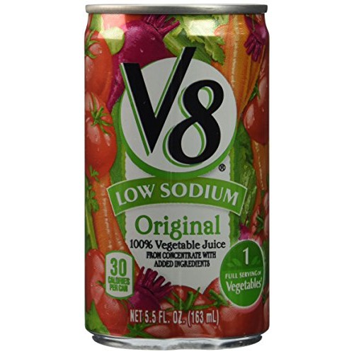 V8 100% Vegetable Juice Low Sodium 5.5 Oz Pack Of 6