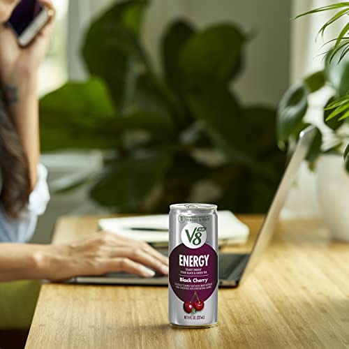 V8 +ENERGY Black Cherry Energy Drink, Made with Real Vegetable a...