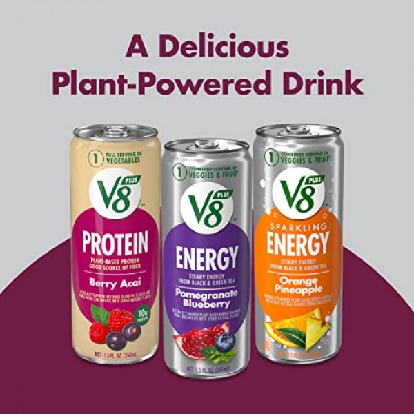V8 +Energy Healthy Energy Drink, Natural Energy from Tea, Black ...