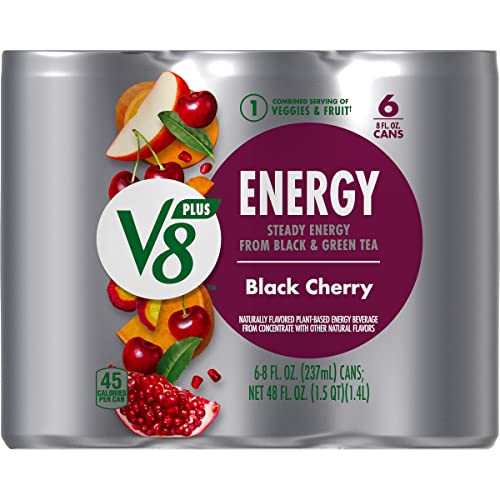 V8 +Energy Healthy Energy Drink, Natural Energy From Tea, Black
