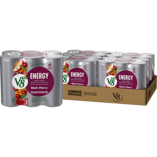 V8 +ENERGY Black Cherry Energy Drink, Made with Real Vegetable a...