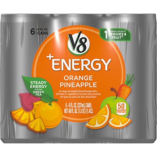V8 +Energy Healthy Energy Drink, Natural Energy From Tea, Orange