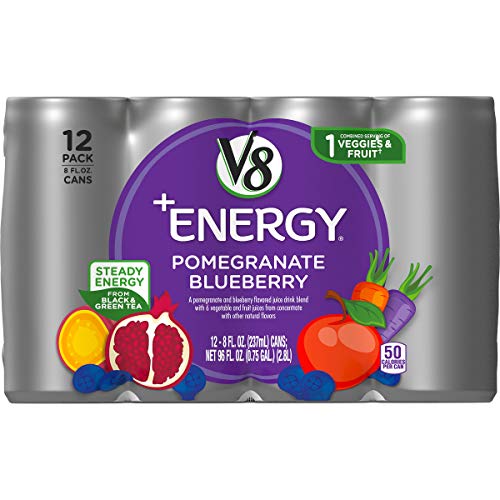 V8 +Energy, Juice Drink With Green Tea, Pomegranate Blueberry, 8