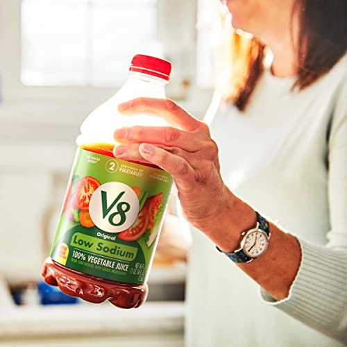 V8 100% Vegetable Juice, Original Low Sodium, 46 Fl Oz 6 Count