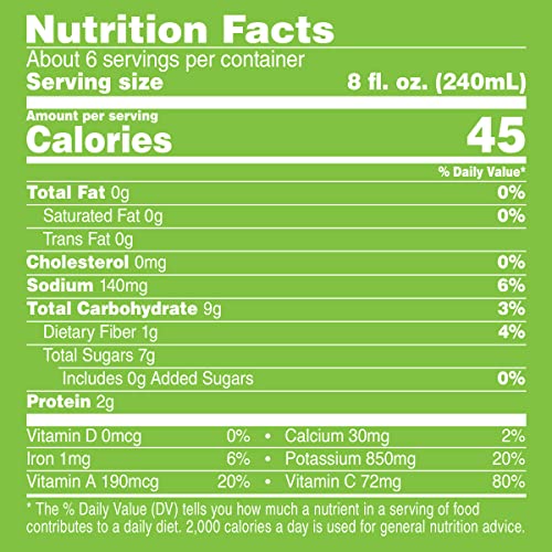 V8 100% Vegetable Juice, Original Low Sodium, 46 Fl Oz 6 Count