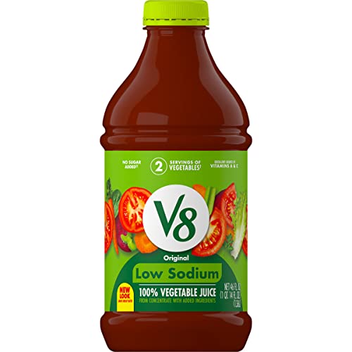 V8 100% Vegetable Juice, Original Low Sodium, 46 Fl Oz 6 Count