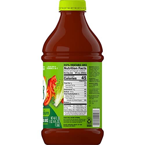 V8 100% Vegetable Juice, Original Low Sodium, 46 Fl Oz 6 Count