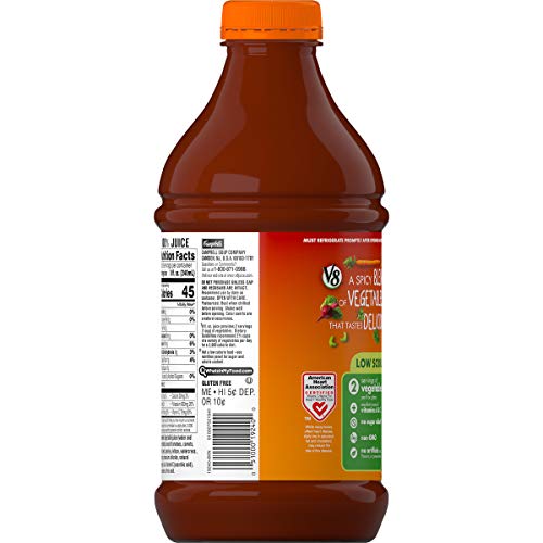 V8 Original Low Sodium Spicy Hot 100% Vegetable Juice, 46 Fl Oz.