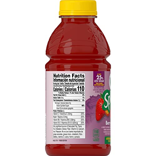 V8 Splash Berry Blend, 16 Oz. Bottle Pack Of 12