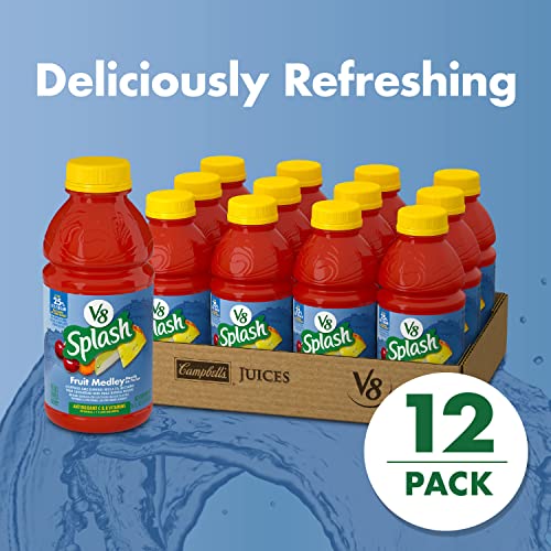 V8 Splash Fruit Medley Flavored Juice Beverage, 16 FL OZ Bottle ...