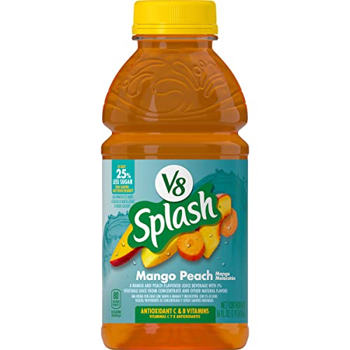 V8 Splash Mango Peach Flavored Juice Beverage, 16 Fl Oz Bottle