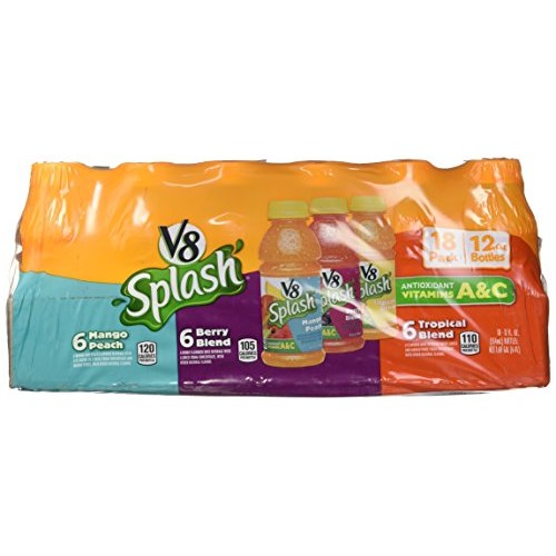 V8 Splash Variety Pack Juice Pack Of 18 12 Fl Oz, 216 Fluid Ounce