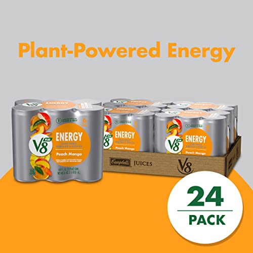 V8 +Energy, Healthy Energy Drink, Natural Energy From Tea, Peach