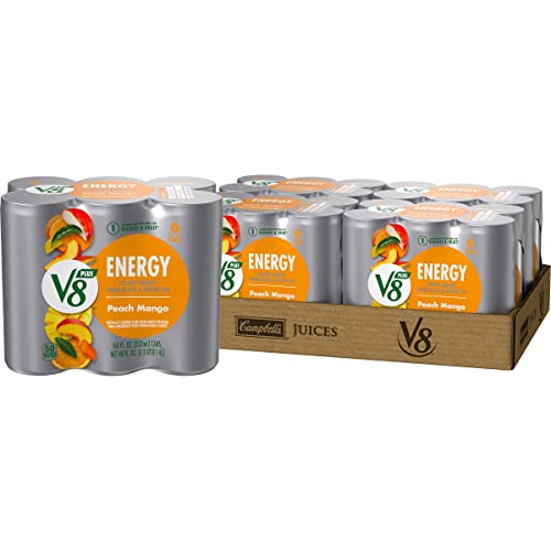 V8 +Energy, Healthy Energy Drink, Natural Energy From Tea, Peach