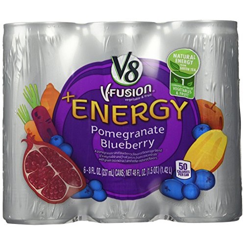 V8 V-Fusion Vegetable &Amp; Fruit +Energy Pomegranate Blueberry Flav