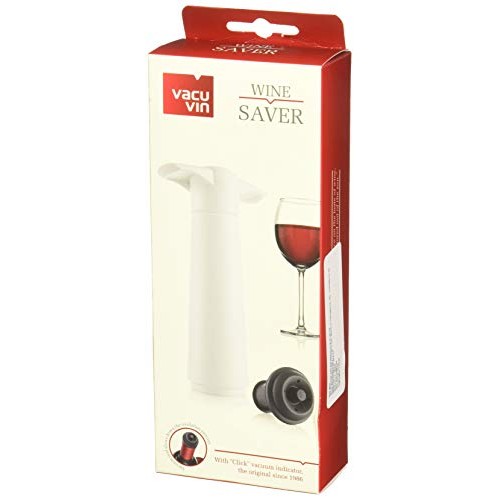 The Original Vacu Vin Wine Saver With 2 Vacuum Stoppers – White