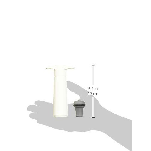 The Original Vacu Vin Wine Saver With 2 Vacuum Stoppers – White