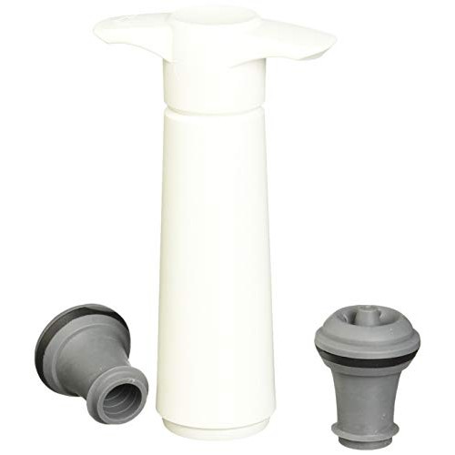The Original Vacu Vin Wine Saver With 2 Vacuum Stoppers – White