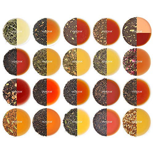 Assorted Loose Leaf Tea Sampler | 20 Teas, 100 Servings | Black,