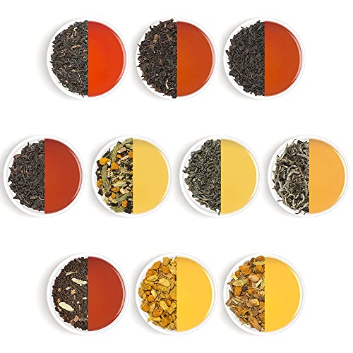 Vahdam, Assorted Loose Leaf Tea Sampler - 10 Teas, 50 Servings -